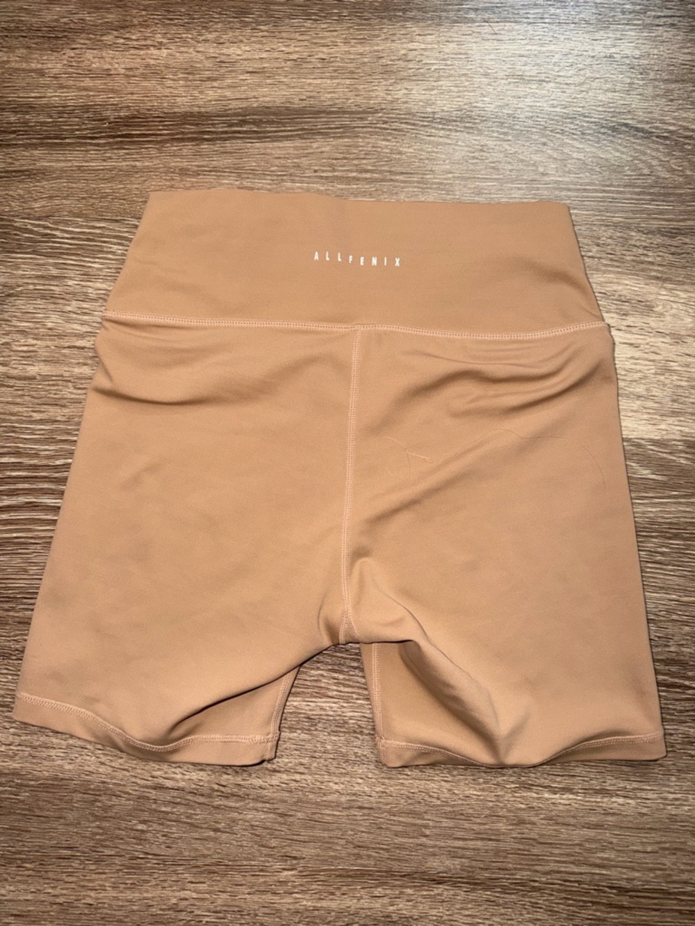 AllFenix Women's High-Waist Bike Shorts in Camel